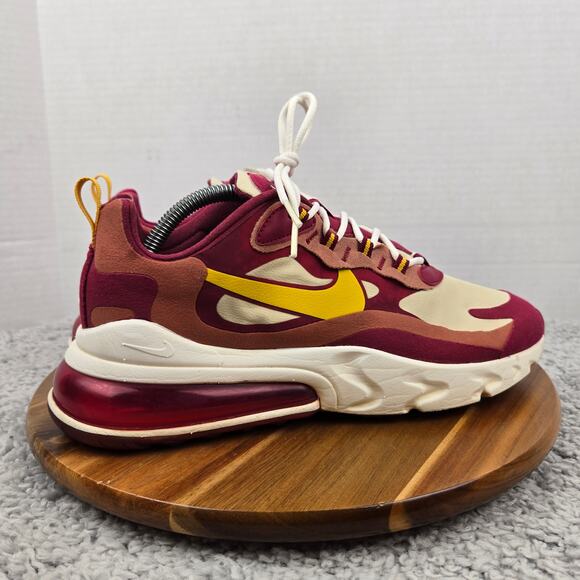 Nike Mens 9.5 Air Max 270 React Noble Red Athletic Daily Sneaker AO4971-601 - Picture 3 of 13